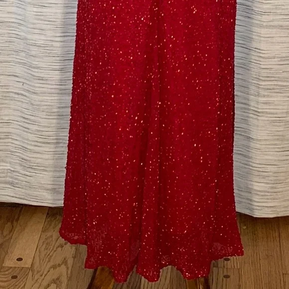 Scala Red beaded Evening Gown - Picture 9 of 16